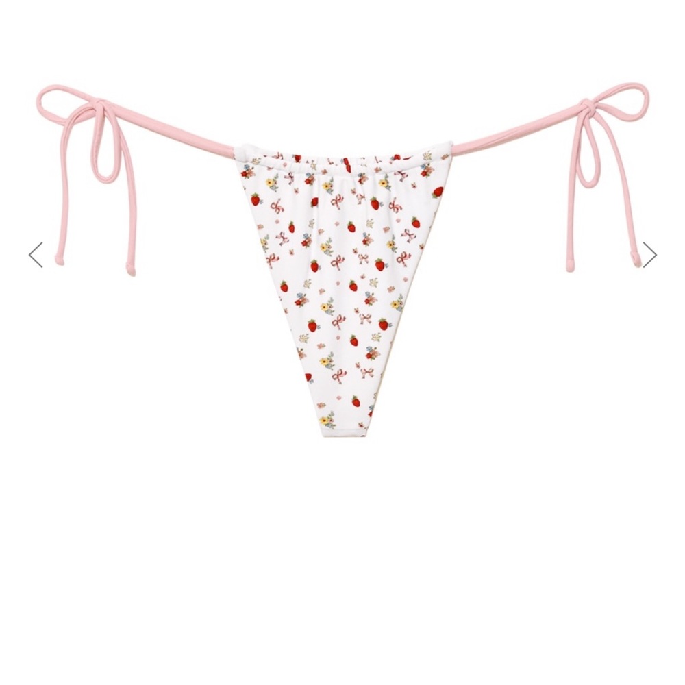 Glowny STRING BIKINI BOTTOM (STRAWBERRY BOW)size medium